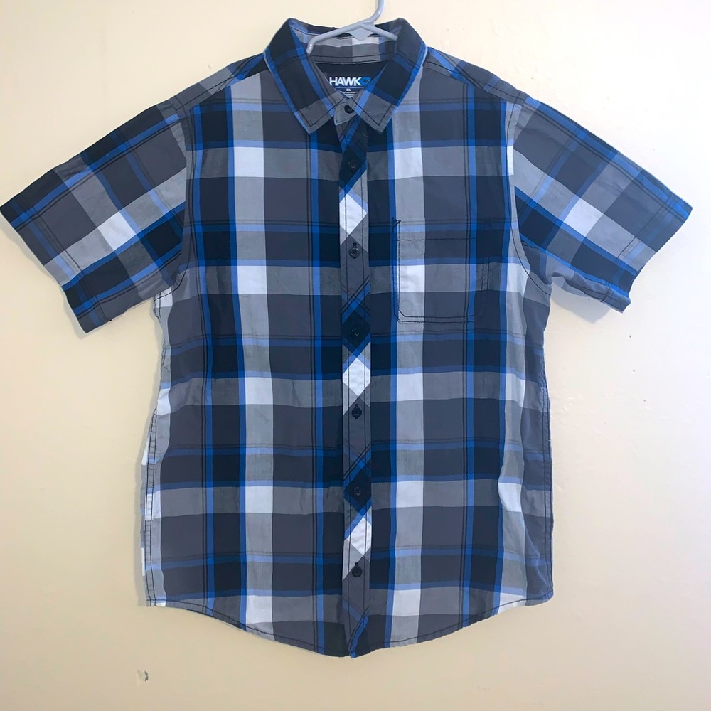 Tony Hawk Boys Plaid Short Sleeve Button Down